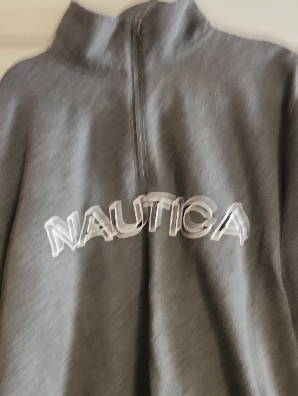 Nautica Men's Dark Charcoal Quarter-Zip Pullover Sweater - Picture 3 of 4